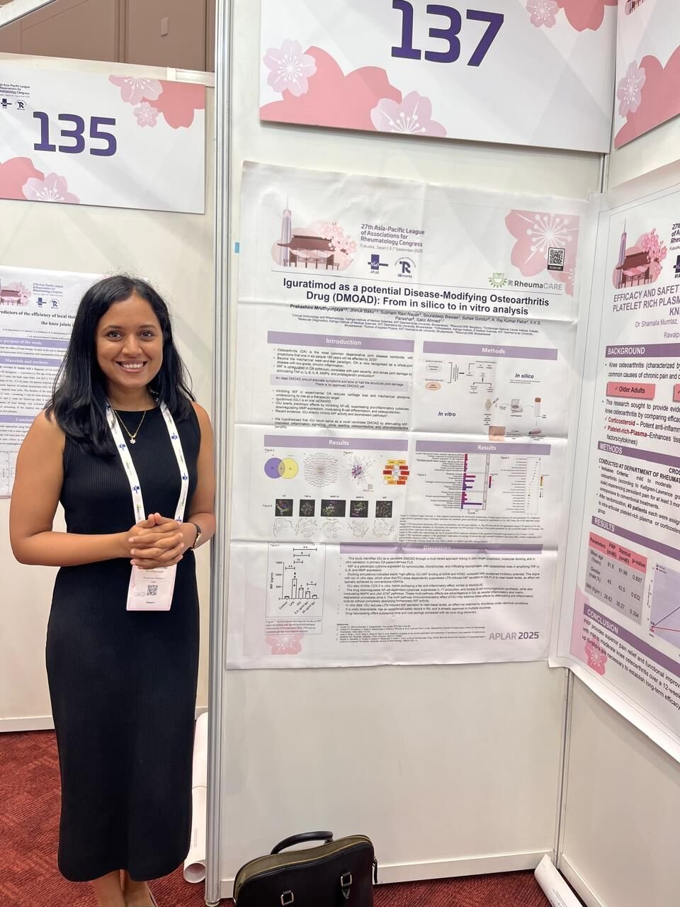 Dr Prakashini with her research poster at APLAR 2025 in Fukuoka, Japan
